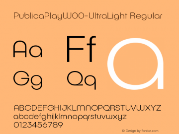 PublicaPlayW00-UltraLight Regular Version 1.00图片样张