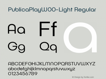 PublicaPlayW00-Light Regular Version 1.00图片样张