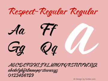 Respect-Regular Regular Version 1.10 Font Sample