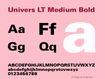 Univers LT Medium Bold Version 6.1; 2002图片样张