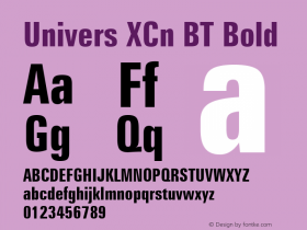 Univers XCn BT Bold mfgpctt-v4.4 Dec 17 1998图片样张