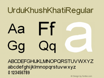 Urdu Khush Khati Regular Version 1.5  Font Sample