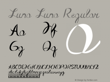 Luna Luna Regular Version 1.00 April 7, 2017, initial release Font Sample
