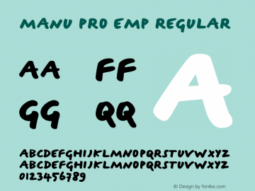 Manu Pro Emp Regular Version 1.0 Font Sample