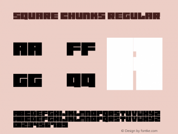 Square Chunks Regular Version 1.00 April 30, 2017, initial release图片样张