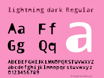 lightning dark Regular 1.0 Font Sample