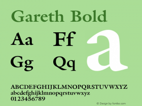 Gareth Bold Version 1.0 08-10-2002 Font Sample