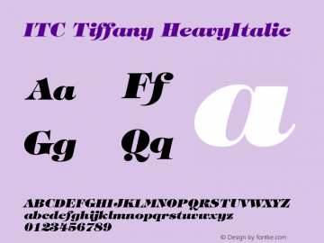 ITC Tiffany Heavy Italic Version 003.001 Font Sample