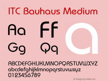 ITC Bauhaus Medium Version 003.001 Font Sample