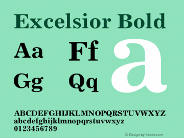 Excelsior Bold Version 001.001 Font Sample