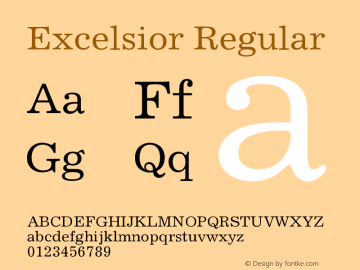Excelsior Version 001.001 Font Sample