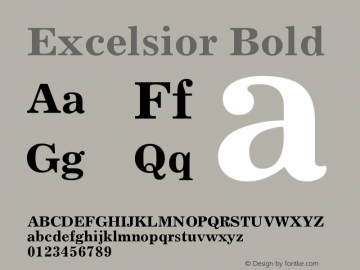 Excelsior Bold Version 001.001 Font Sample