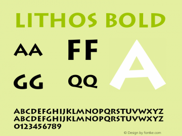 Lithos Bold Version 001.000 Font Sample