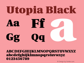 Utopia Black Version 001.001 Font Sample