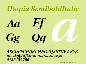 Utopia Semibold Italic Version 001.001图片样张