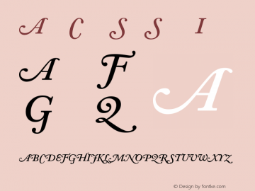 Adobe Caslon Semibold Italic Swash Version 001.001 Font Sample