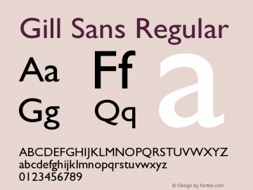 Gill Sans Version 001.002 Font Sample