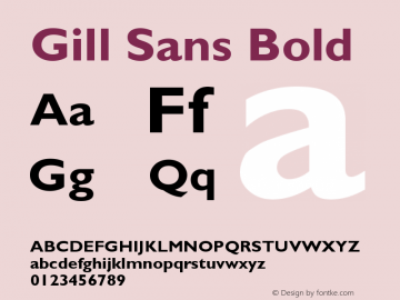 Gill Sans Bold Version 001.001 Font Sample