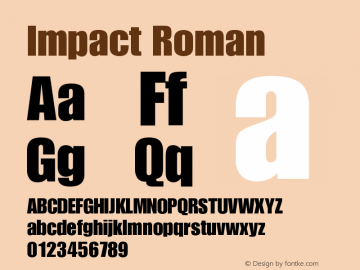 Impact Version 001.000 Font Sample