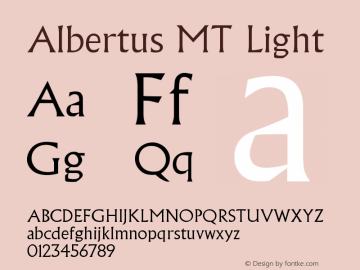 Albertus MT Light Version 001.000图片样张