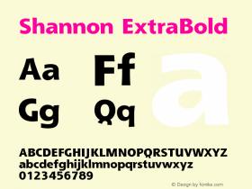 Shannon Extra Bold Version 001.000 Font Sample