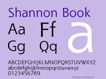 Shannon Book Version 001.000 Font Sample