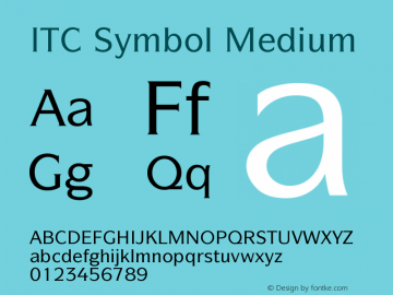 ITC Symbol Medium Version 001.000 Font Sample