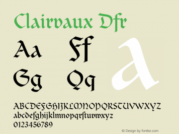 Clairvaux Dfr Version 001.000 Font Sample