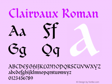 Clairvaux Version 001.000 Font Sample