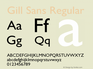 Gill Sans Version 001.002 Font Sample