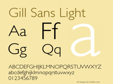 Gill Sans Light Version 001.001 Font Sample