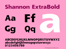 Shannon Extra Bold Version 001.000 Font Sample