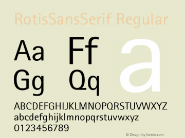 Rotis Sans Serif 55 Version 001.000 Font Sample