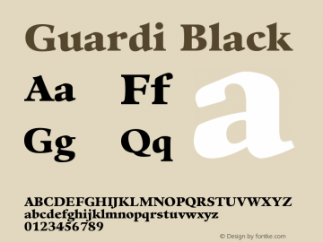 Guardi 95 Black Version 001.000 Font Sample