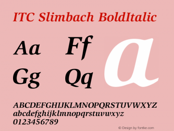 ITC Slimbach Bold Italic Version 001.000图片样张