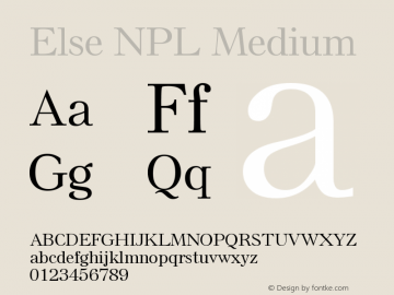 Else NPL Medium Version 001.000 Font Sample