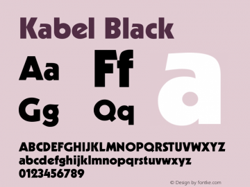 Kabel Black Version 001.000 Font Sample