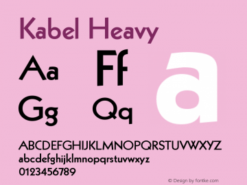 Kabel Heavy Version 001.000 Font Sample