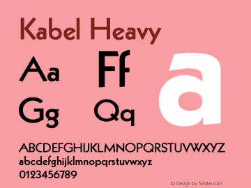 Kabel Heavy Version 001.000 Font Sample