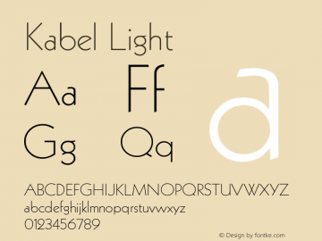 Kabel Light Version 001.000 Font Sample