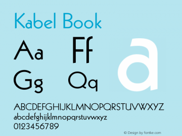 Kabel Book Version 001.000 Font Sample