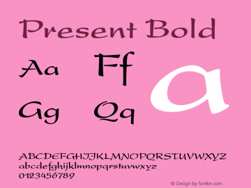 Present Bold Version 001.000 Font Sample