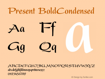 Present Bold Condensed Version 001.000 Font Sample