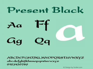 Present Black Version 001.000 Font Sample