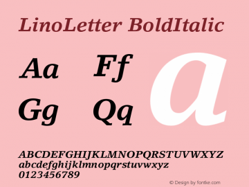 LinoLetter Bold Italic Version 001.000图片样张