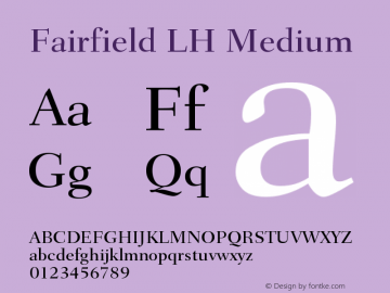 Fairfield LH 55 Medium Version 001.002 Font Sample