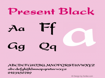 Present Black Version 001.000 Font Sample