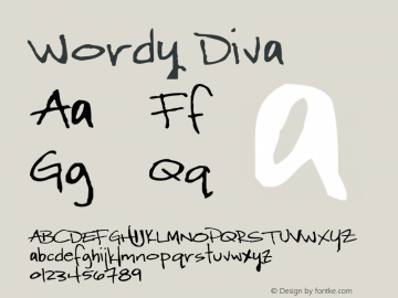 Wordy Diva Altsys Fontographer 4.0.2 7/25/96 Font Sample