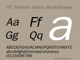 ITC Franklin Gothic Book Oblique Version 001.002 Font Sample