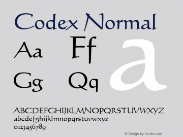 Codex Version 1.000 Font Sample
